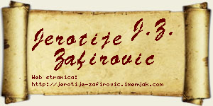 Jerotije Zafirović vizit kartica